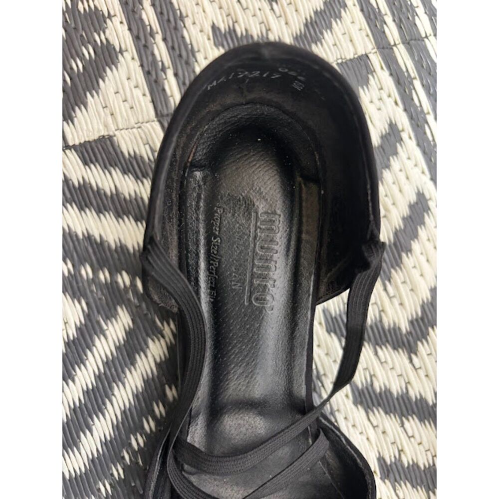 Munro American Black Elastic Mary Jane Strap Heel Ballet Strappy Size 9.5 NARROW - Picture 3 of 4
